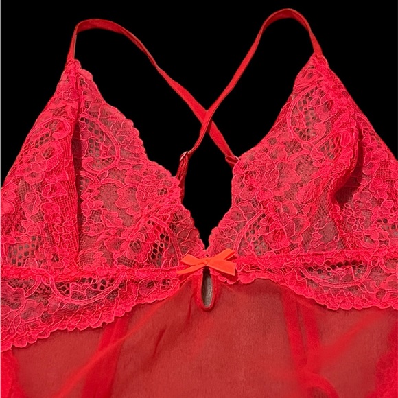 Victoria’s Secret Sexy Red Sheer Chemise Lingerie Sz S - Picture 6 of 9